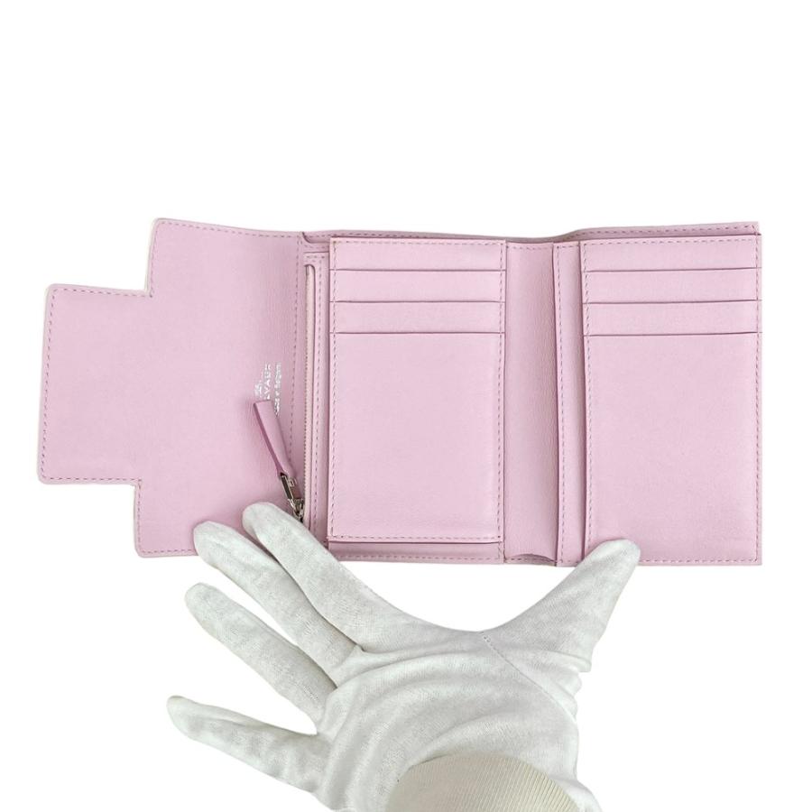 デルヴォー ■中古■ 三つ折り 財布 コンパクト 札入れ 小銭入れ レザー ピンク  【535062】11 |  | 04