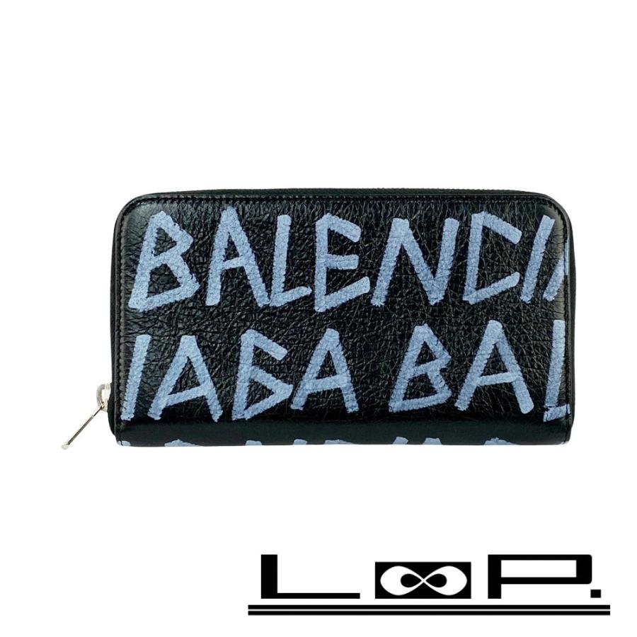 バレンシアガ □新同□ グラフィティ 長財布 ウォレット ラウンド