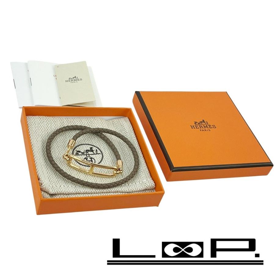 エルメス ■新品■ ルリ ドゥブルトゥール ブレスレット アクセサリー スイフト GP エトゥープ ピンクゴールド 箱 【536960】8 | 