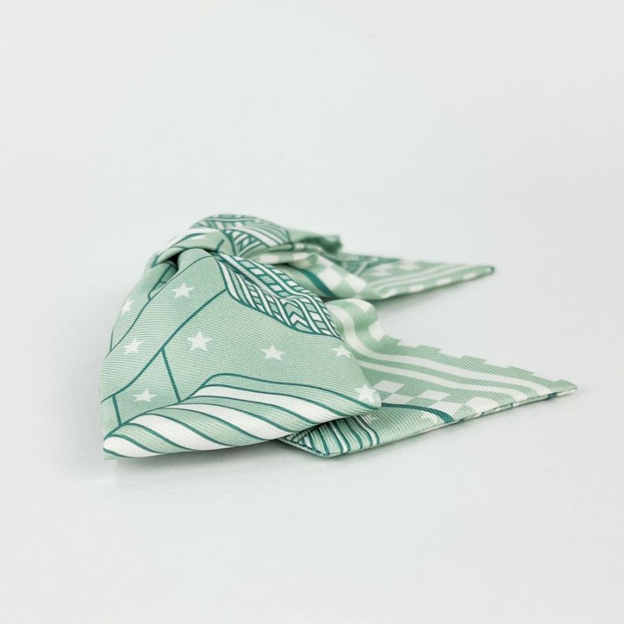 エルメス ■新同■ グルネル PM ジグザグ バレッタ リボン ヘアアクセサリー 髪留め シルク SS ヴェールドー シルバー 【537165】7 |  | 02