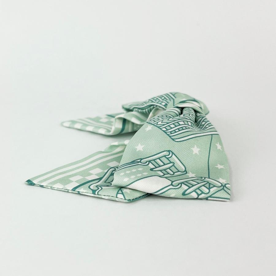 エルメス ■新同■ グルネル PM ジグザグ バレッタ リボン ヘアアクセサリー 髪留め シルク SS ヴェールドー シルバー 【537165】7 |  | 03