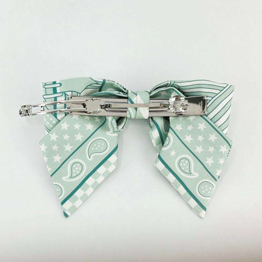 エルメス ■新同■ グルネル PM ジグザグ バレッタ リボン ヘアアクセサリー 髪留め シルク SS ヴェールドー シルバー 【537165】7 |  | 05