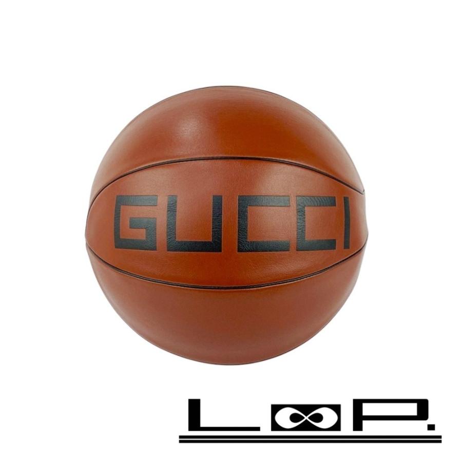 グッチ ■未使用■ ロゴ バスケット ボール スポーツ レザー ブラウン 箱 【537196】1 | 