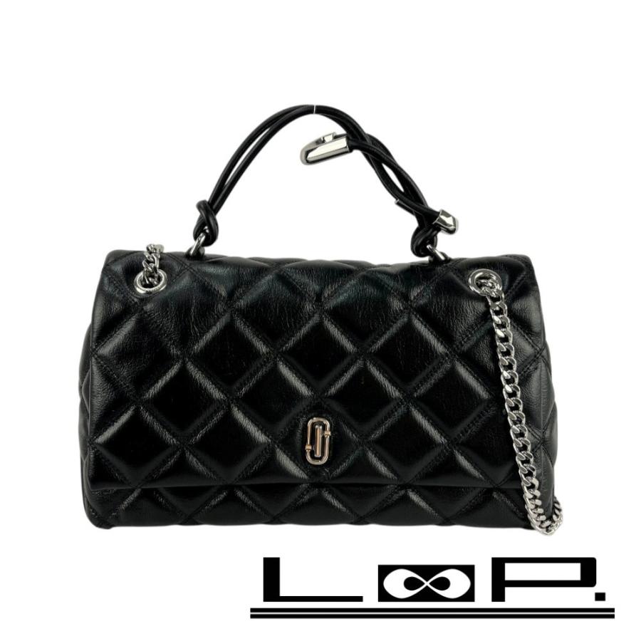 マークジェイコブス ■美品■ ザ キルテッド デュアル チェーン 2WAY ハンド ショルダー バッグ レザー ブラック 【537424】11 | 