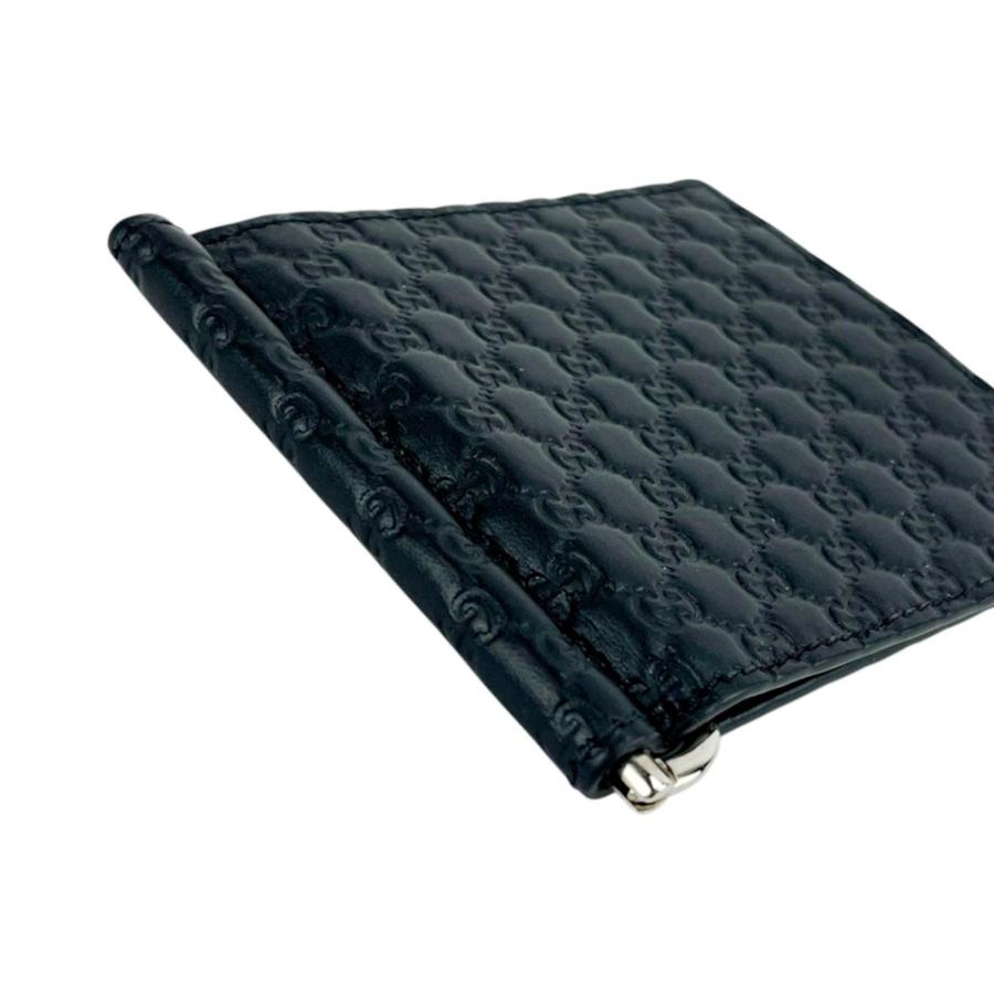 グッチ □新同□ マイクロ シマ マネークリップ 財布 二つ折り レザー