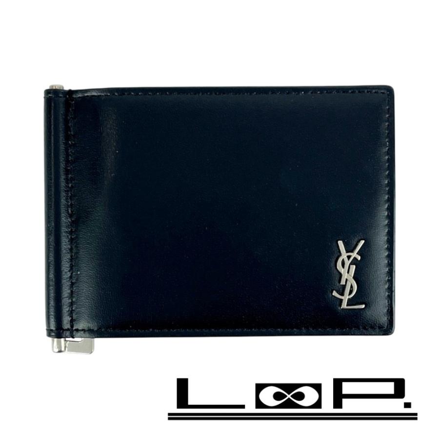 サンローラン □未使用□ 二つ折り 財布 ウォレット マネークリップ 札