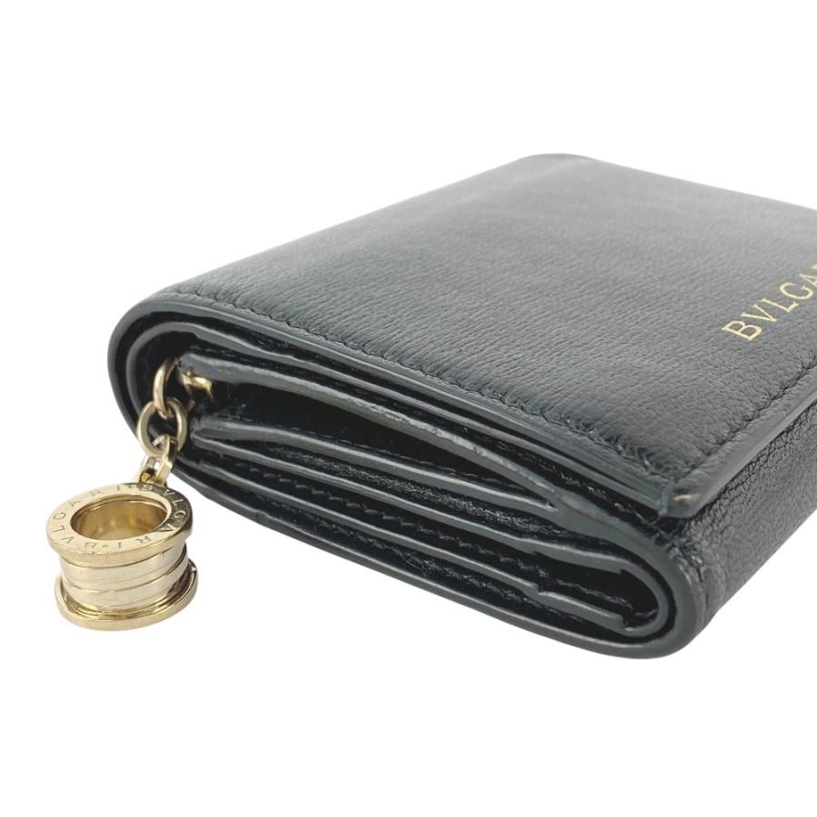ブルガリ ■美品■ ビーゼロワン B-zero1 三つ折り財布 コンパクトウォレット ロゴ レザー ブラック ゴールド 箱 【538391】7 |  | 02