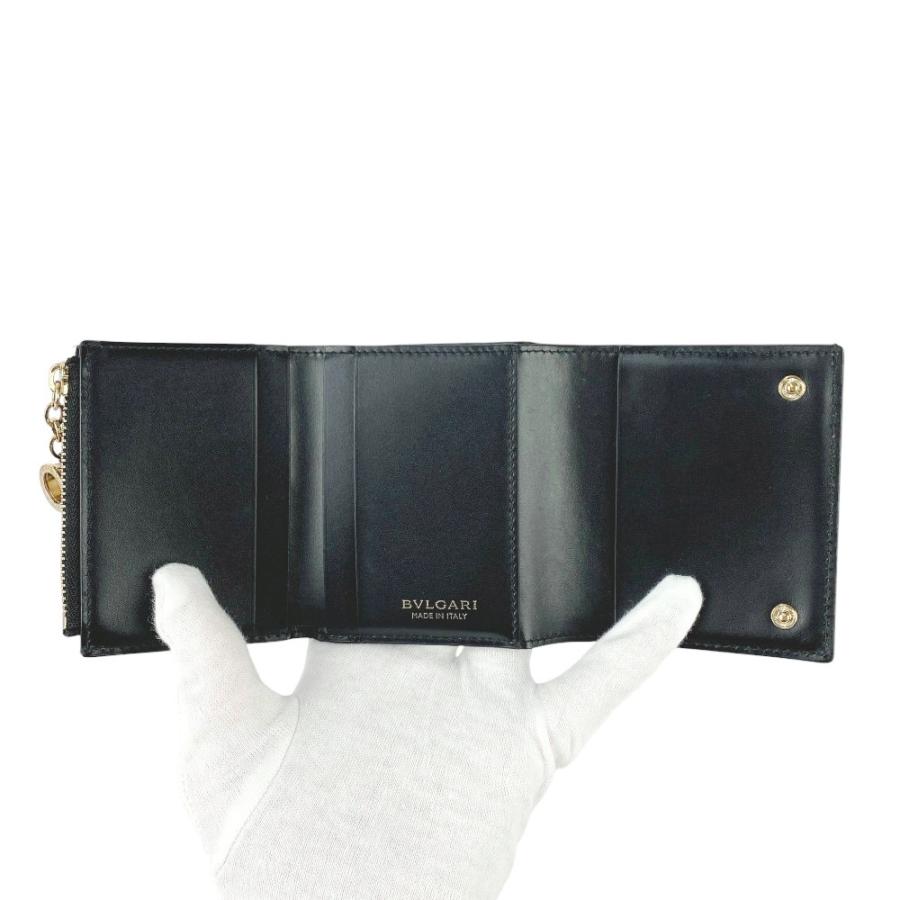 美品✨ブルガリ 三つ折り財布 ビーゼロワン レザー ブラック ゴールド金具 ブルガリ □美品□ ビーゼロワン B-zero1 三つ折り財布 コンパクト