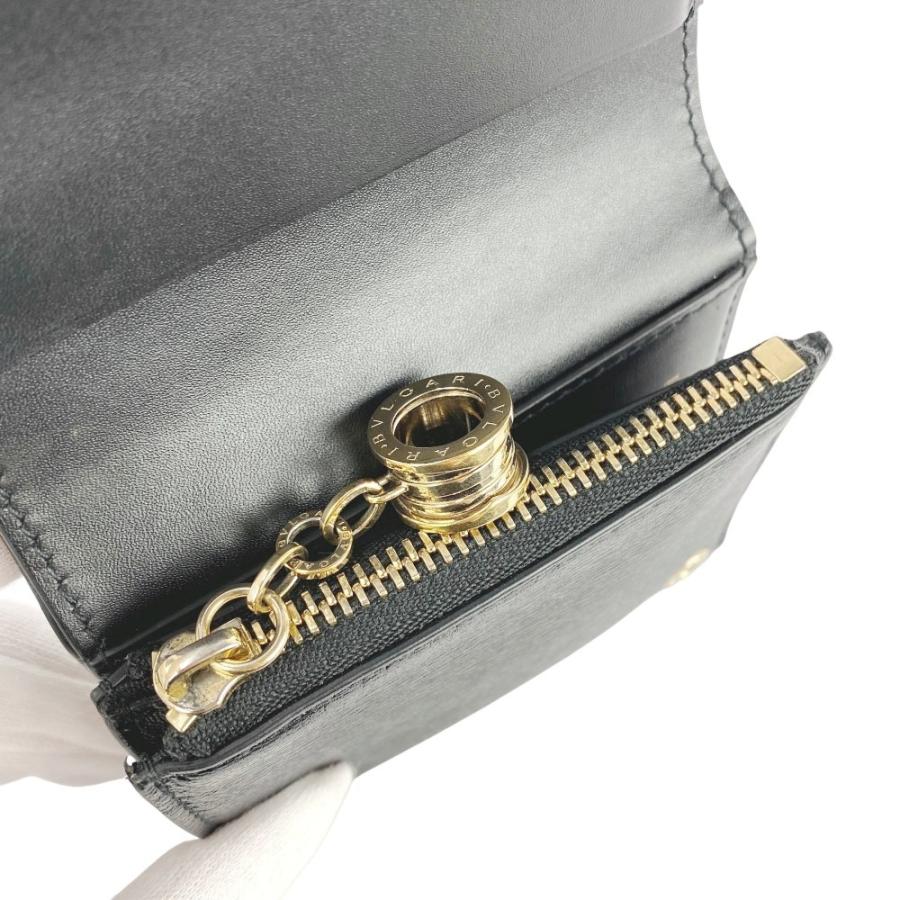 ✨Sランク✨　BVLGARI ミニ財布　ビーゼロワン　ロゴマニア　グレインレザー ブルガリ □美品□ ビーゼロワン B-zero1 三つ折り財布 コンパクト