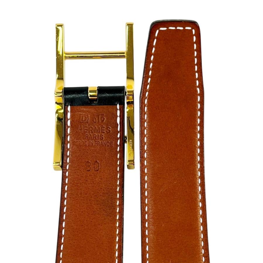 エルメス ■中古■ アピ3 リバーシブル ベルト ボックスカーフ ブラック ブラウン □D刻 80 【539886】11 エルメス □中古□ アピ3 リバーシブル ベルト ボックスカーフ