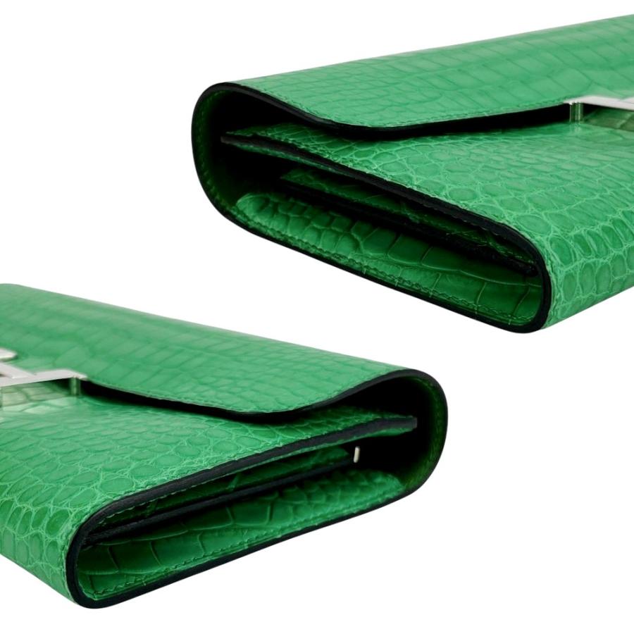 エルメス ■美品■ コンスタンス ロング ウォレット 長財布 クロコ アリゲーターマット カクタス シルバー □R刻 箱 【540462】12 |  | 02