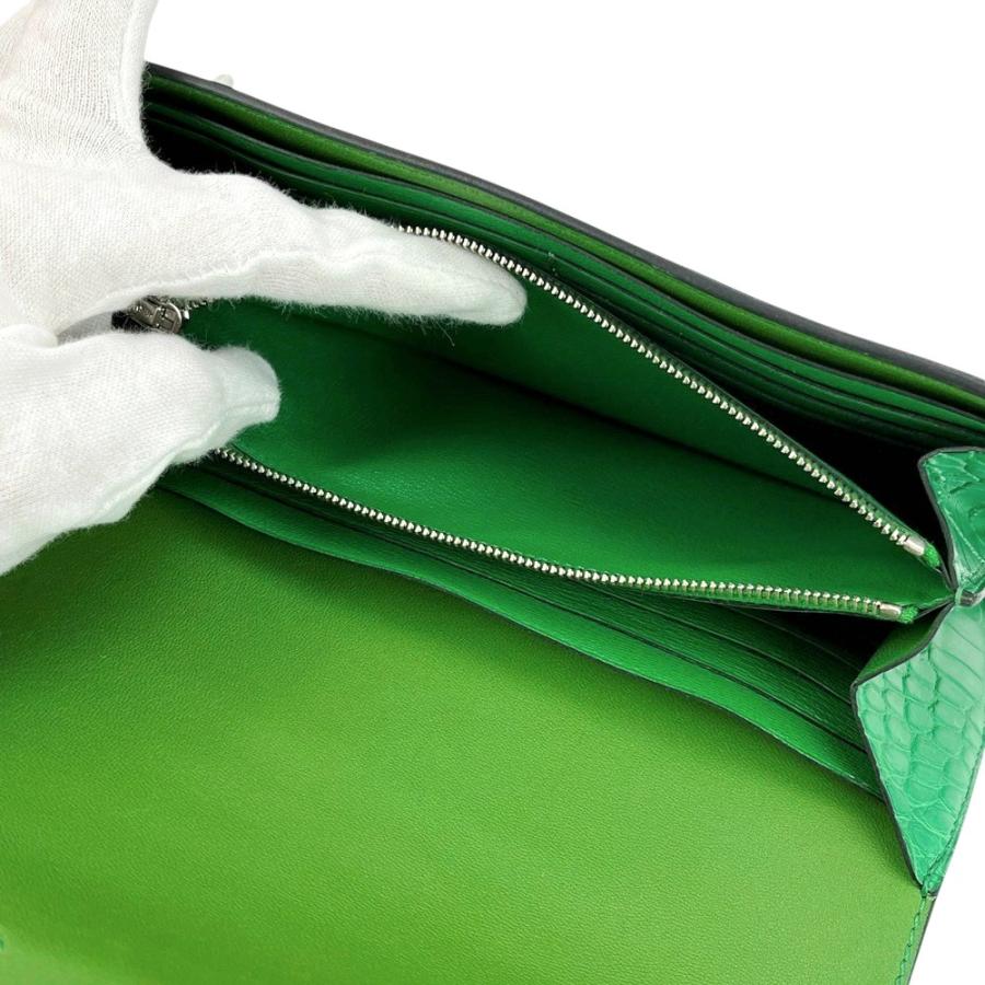 エルメス ■美品■ コンスタンス ロング ウォレット 長財布 クロコ アリゲーターマット カクタス シルバー □R刻 箱 【540462】12 |  | 05