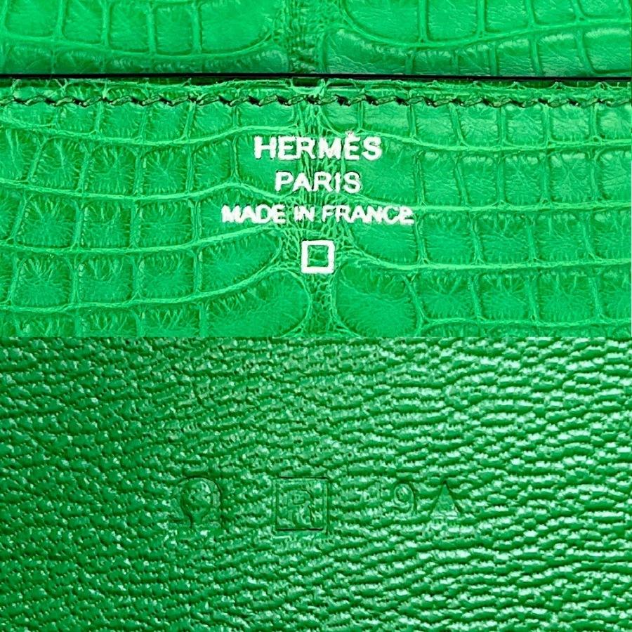 エルメス ■美品■ コンスタンス ロング ウォレット 長財布 クロコ アリゲーターマット カクタス シルバー □R刻 箱 【540462】12 |  | 08