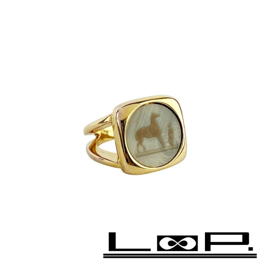 エルメス ■美品■ コロゾ リング 指輪 アクセサリー 馬 ゴールド GP #52 【540653】8 | 