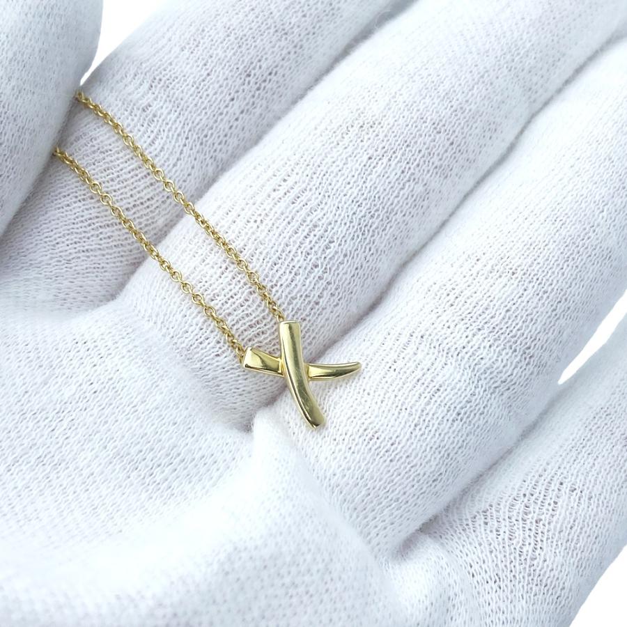 ティファニー □中古□ キス クロス ネックレス アクセサリー イエロー