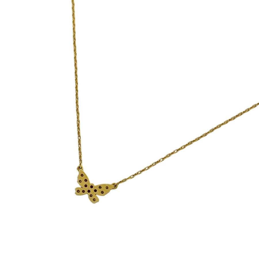 アーカー ■美品■ 蝶 バタフライ ネックレス ペンダント アクセサリー イエローゴールド ダイヤ K18 750 YG D0.06ct 1.5g 【541971】12 |  | 01