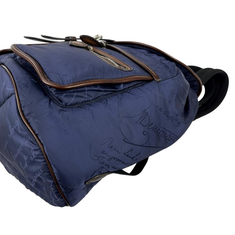 ベルルッティ ■美品■ カリグラフィ リュック バックパック ナイロン レザー ネイビー ブラウン 【545481】10 |  | 03