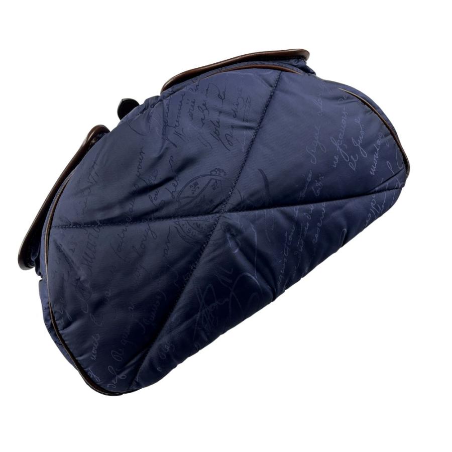 ベルルッティ ■美品■ カリグラフィ リュック バックパック ナイロン レザー ネイビー ブラウン 【545481】10 |  | 04