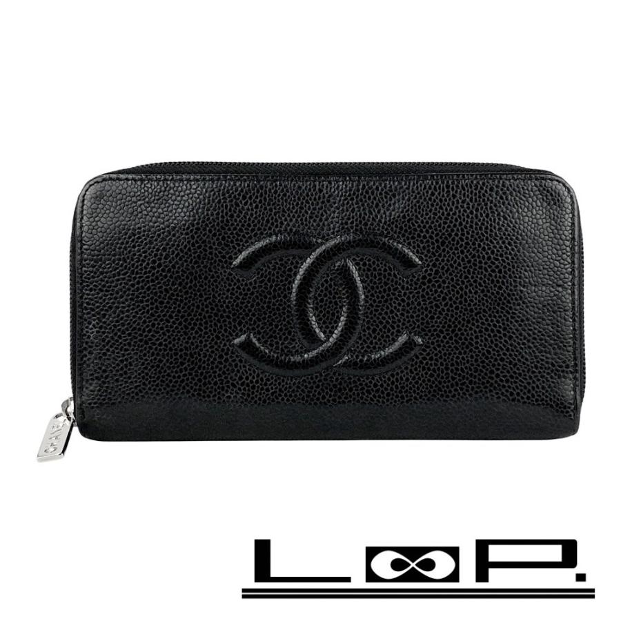 シャネル ■美品■ ラウンド 長財布 ウォレット ココマーク キャビアスキン ブラック A50071 箱 【546082】13 | 