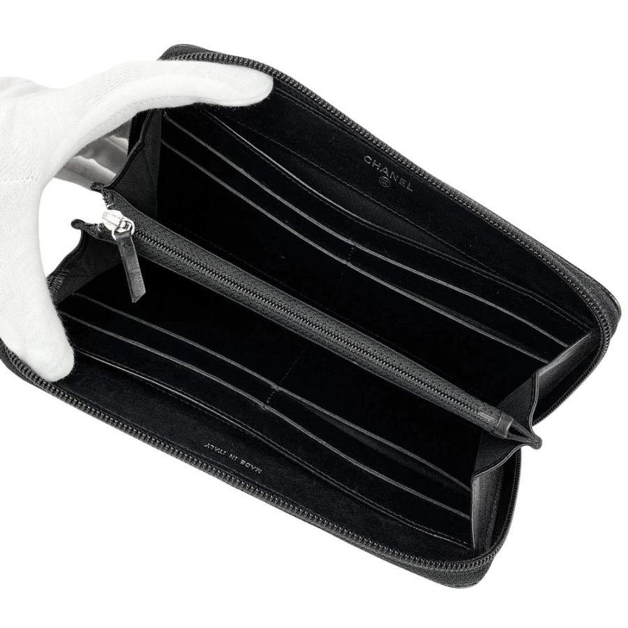 シャネル ■美品■ ラウンド 長財布 ウォレット ココマーク キャビアスキン ブラック A50071 箱 【546082】13 |  | 05