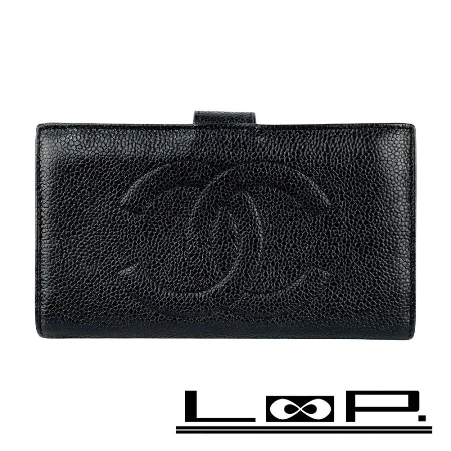 シャネル ■美品■ 長財布 ウォレット ココマーク キャビアスキン ブラック A01429 【546945】13 | 