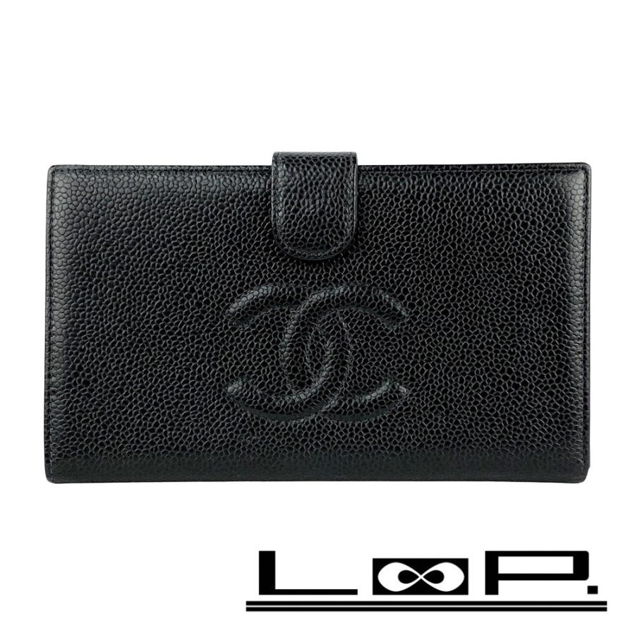 シャネル ■美品■ 長財布 ウォレット ココマーク キャビアスキン ブラック A13498 【547263】13 | 