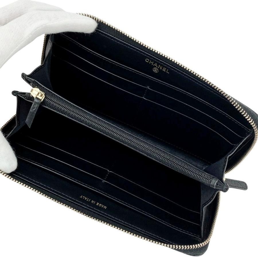 シャネル ■美品■ カメリア 長財布 ウォレット ココマーク レザー ブラック 【548871】13 |  | 05