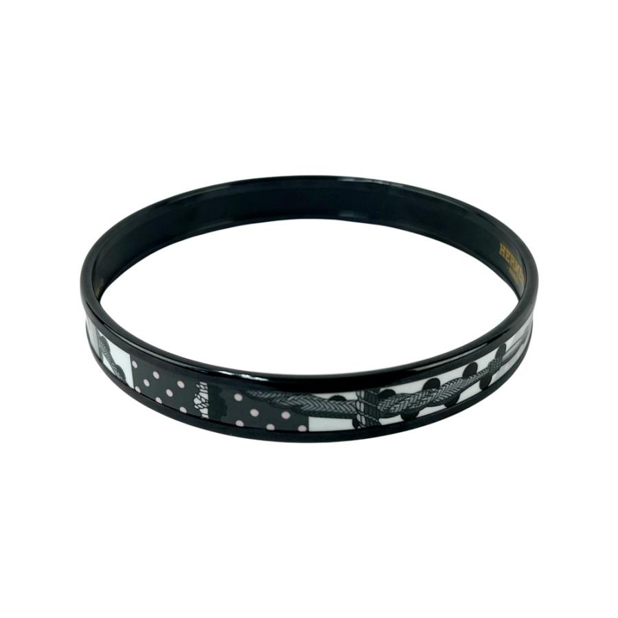 エルメス ■新同■ エマイユ バングル ブレスレット アクセサリー ブラック ホワイト 七宝焼 箱 【549311】8 |  | 01