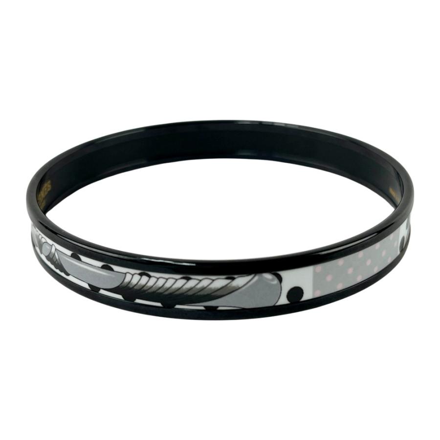 エルメス ■新同■ エマイユ バングル ブレスレット アクセサリー ブラック ホワイト 七宝焼 箱 【549311】8 |  | 02