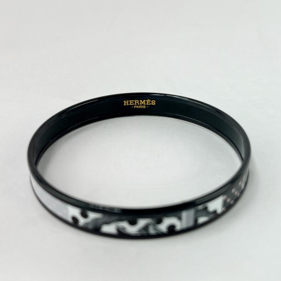 エルメス ■新同■ エマイユ バングル ブレスレット アクセサリー ブラック ホワイト 七宝焼 箱 【549311】8 |  | 05