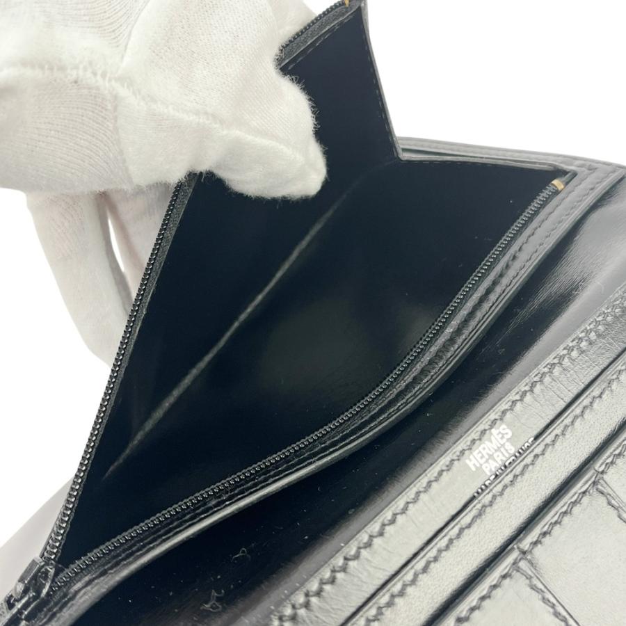 エルメス ■中古■ ベアン クラシック 長財布 二つ折り ウォレット ボックスカーフ ブラック □D刻 箱 【551093】8 |  | 07