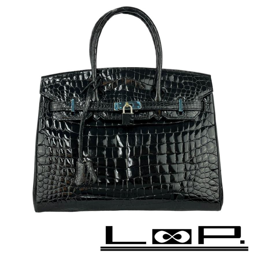 バッグファン ■美品■ ハンド バッグ クロコダイル ブラック シルバー【551178】8 | 