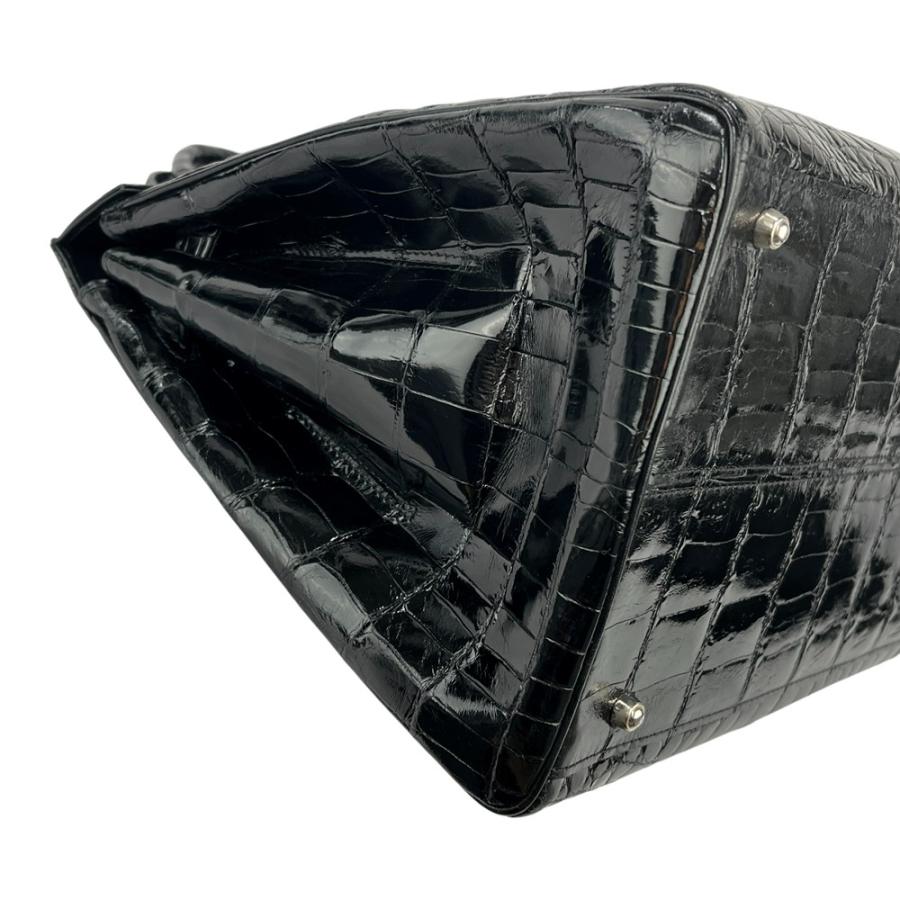 バッグファン ■美品■ ハンド バッグ クロコダイル ブラック シルバー【551178】8 |  | 02