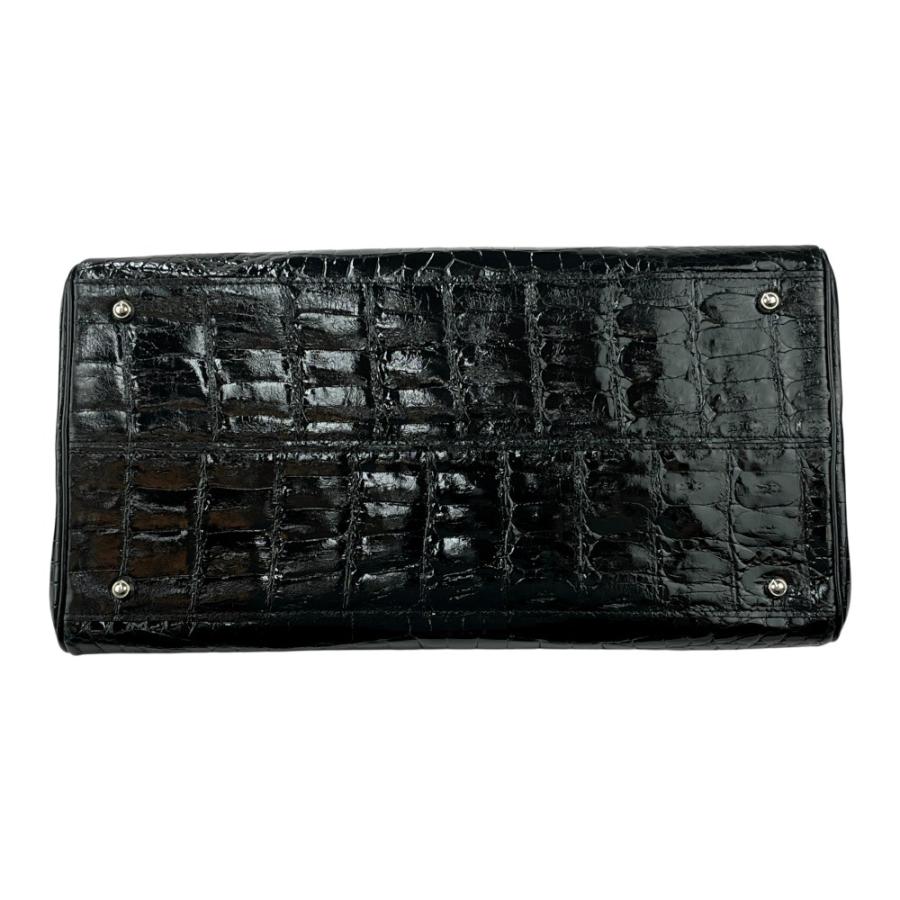 バッグファン ■美品■ ハンド バッグ クロコダイル ブラック シルバー【551178】8 |  | 04