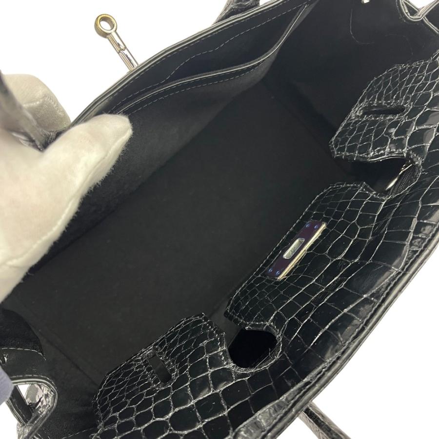 バッグファン ■美品■ ハンド バッグ クロコダイル ブラック シルバー【551178】8 |  | 05