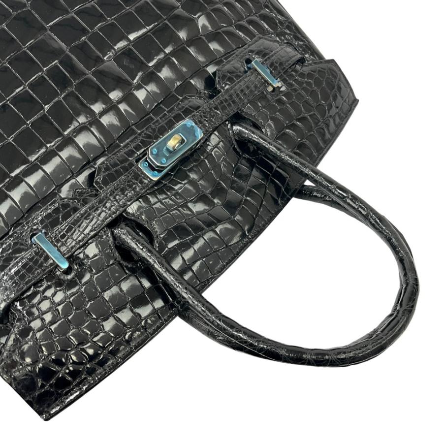 バッグファン ■美品■ ハンド バッグ クロコダイル ブラック シルバー【551178】8 |  | 07