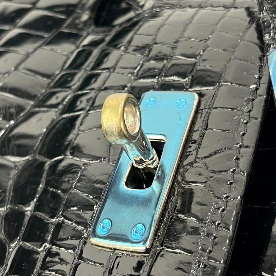 バッグファン ■美品■ ハンド バッグ クロコダイル ブラック シルバー【551178】8 |  | 08