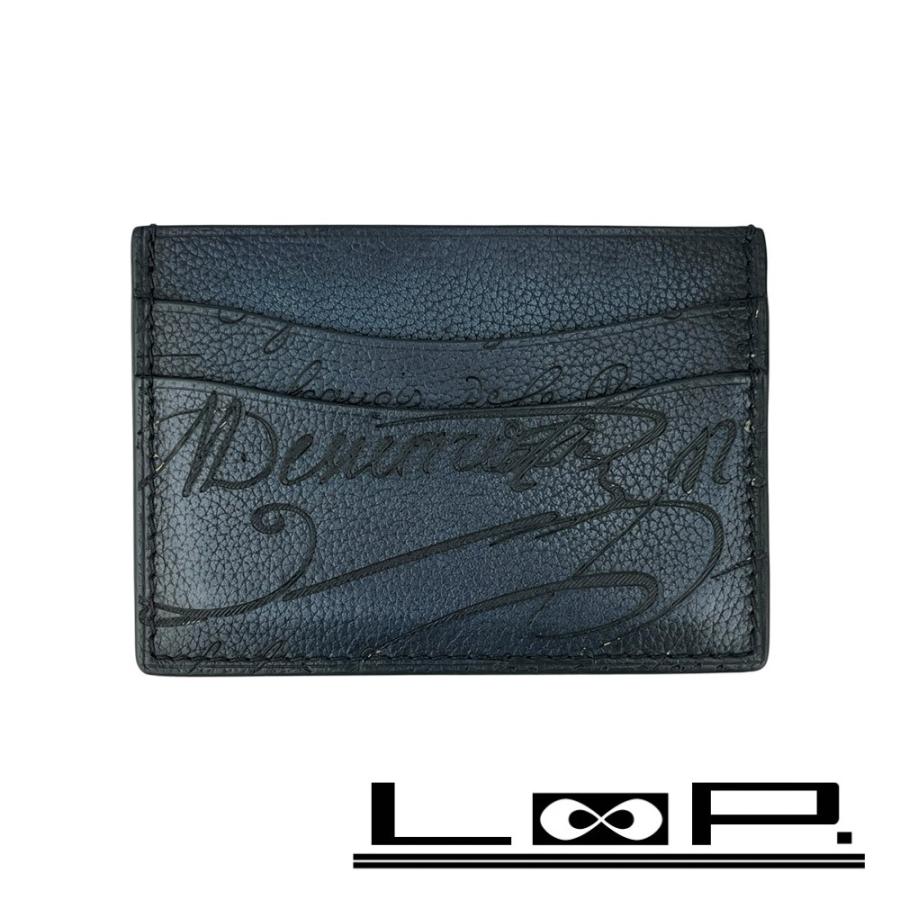 ベルルッティ ■新同■ カードケース 名刺入れ カリグラフィ レザー ブルー 箱 【551260】5 | 