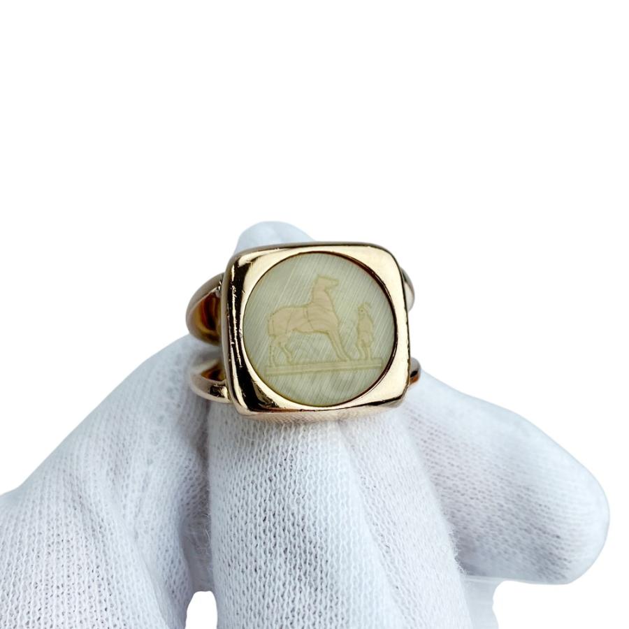 エルメス ■中古■ コロゾ リング 指輪 アクセサリー ホワイト PG GP ＃52 約12号 【554339】11 |  | 08