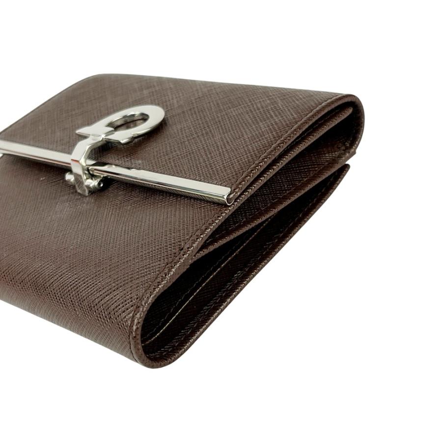 フェラガモ ■未使用■ ガンチーニ 二つ折り 財布 ウォレット レザー ブラウン 箱 【554759】11 |  | 02