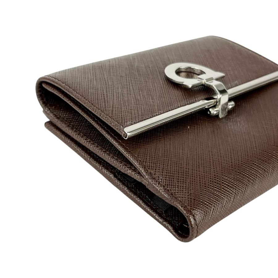 フェラガモ ■未使用■ ガンチーニ 二つ折り 財布 ウォレット レザー ブラウン 箱 【554759】11 |  | 03