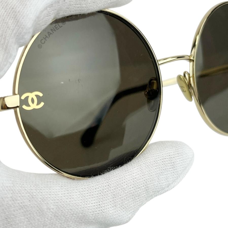 ✨CHANELシャネル✨メガネ サイドチェーン モチーフ ゴールド ココマーク シャネル □美品□ サングラス ラウンドレンズ ココマーク べっ甲柄