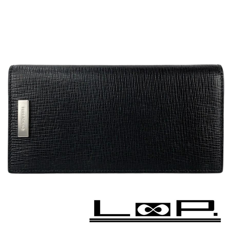 フェラガモ ■美品■ 二つ折り 長財布 ウォレット カーフ レザー ブラック 箱 【556906】12 | 