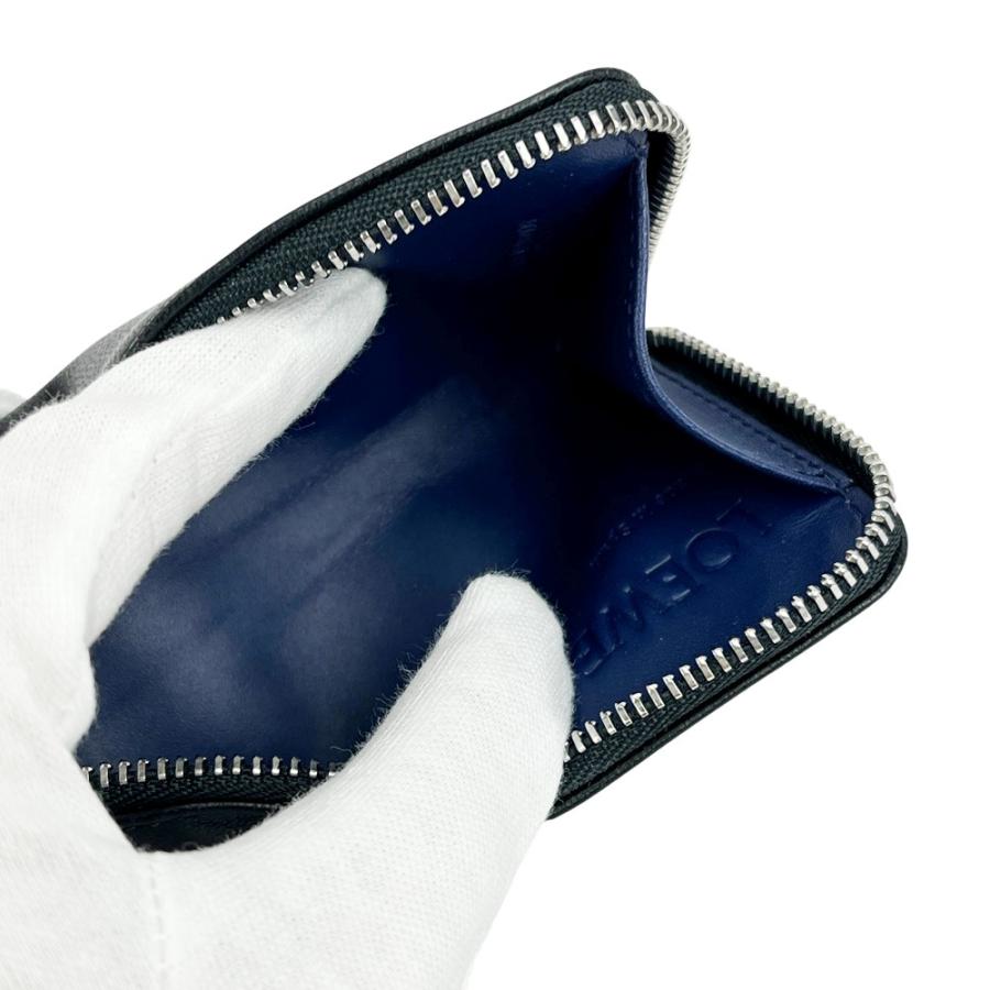 ロエベ ■新同■ アナグラム コインケース 小銭入れ 財布 レザー ブラック ブルー 【556937】11 |  | 06