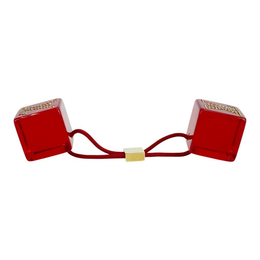 ルイヴィトン ■新同■ ヘアキューブ ヘアアクセサリー ロゴ ラインストーン レッド 【557118】11 |  | 02