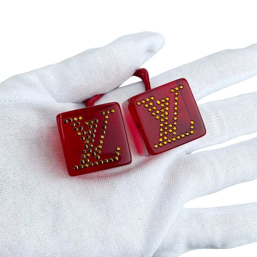 ルイヴィトン ■新同■ ヘアキューブ ヘアアクセサリー ロゴ ラインストーン レッド 【557118】11 |  | 06