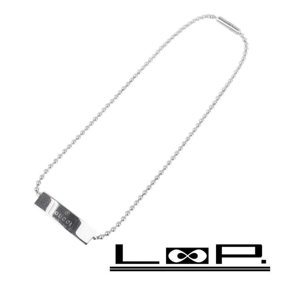 グッチ ■美品■ ロゴ プレート チョーカー ネックレス アクセサリー SV925 シルバー 【557286】13 | 