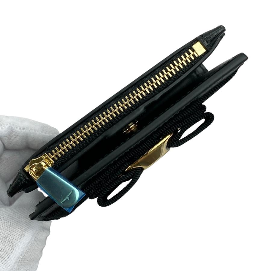 フェラガモ ■未使用■ ヴァラ リボン 二つ折り ウォレット 財布 サイフ レザー ブラック 22E009 箱 【557910】5 |  | 05