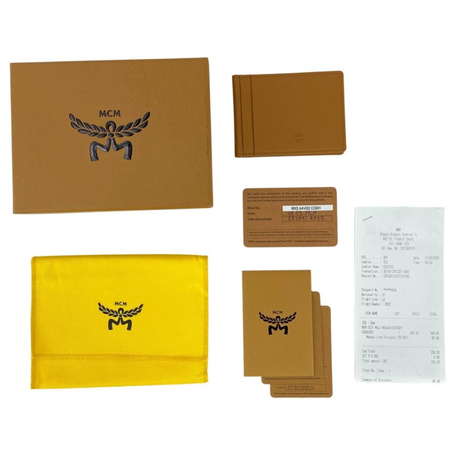 MCM ■未使用■ ヴィセトス 二つ折り コンパクト 財布 レザー キャメルブラウン 箱 【557958】8 |  | 09