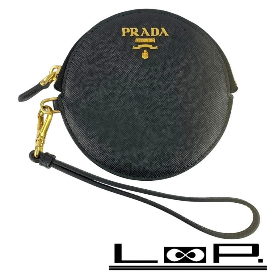 プラダ ■新同■ ラウンド コインケース 小銭入れ 財布 コンパクト サフィアーノ ブラック 1M1443 箱 【560835】8 | 